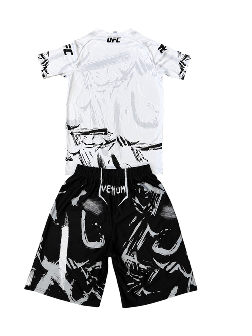 UFC rashguard set black and white